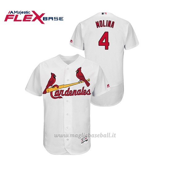 Maglia Baseball Uomo St. Louis Cardinals 4 Yadier Molina Hispanic Heritage 2019 Flex Base Bianco